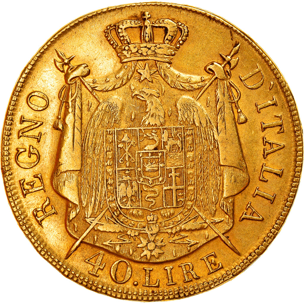 Moneta, STATI ITALIANI, KINGDOM OF NAPOLEON, Napoleon I, 40 Lire, 1808, Milan