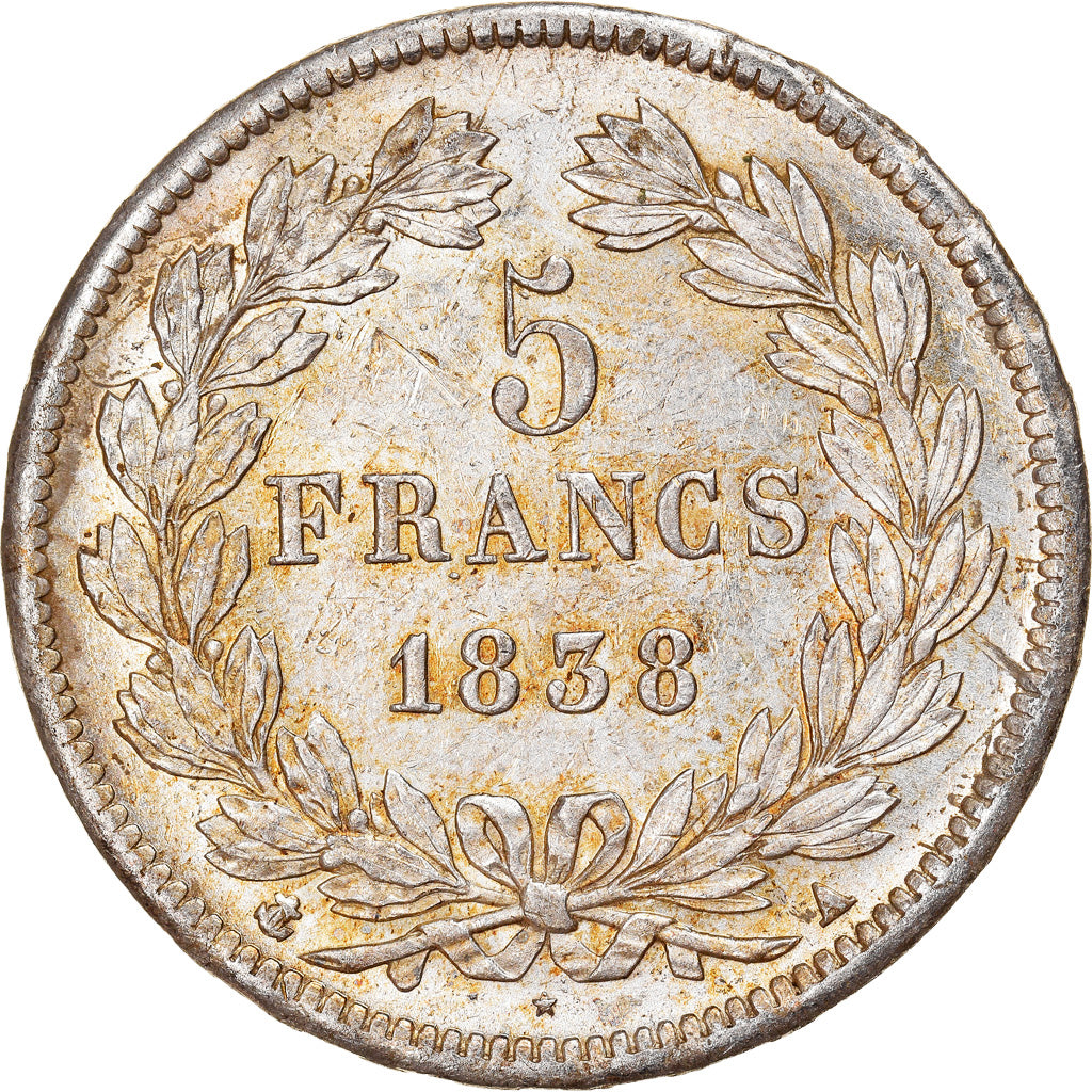 Monnaie, France, Louis-Philippe, 5 Francs, 1838, Paris, TTB+, Argent