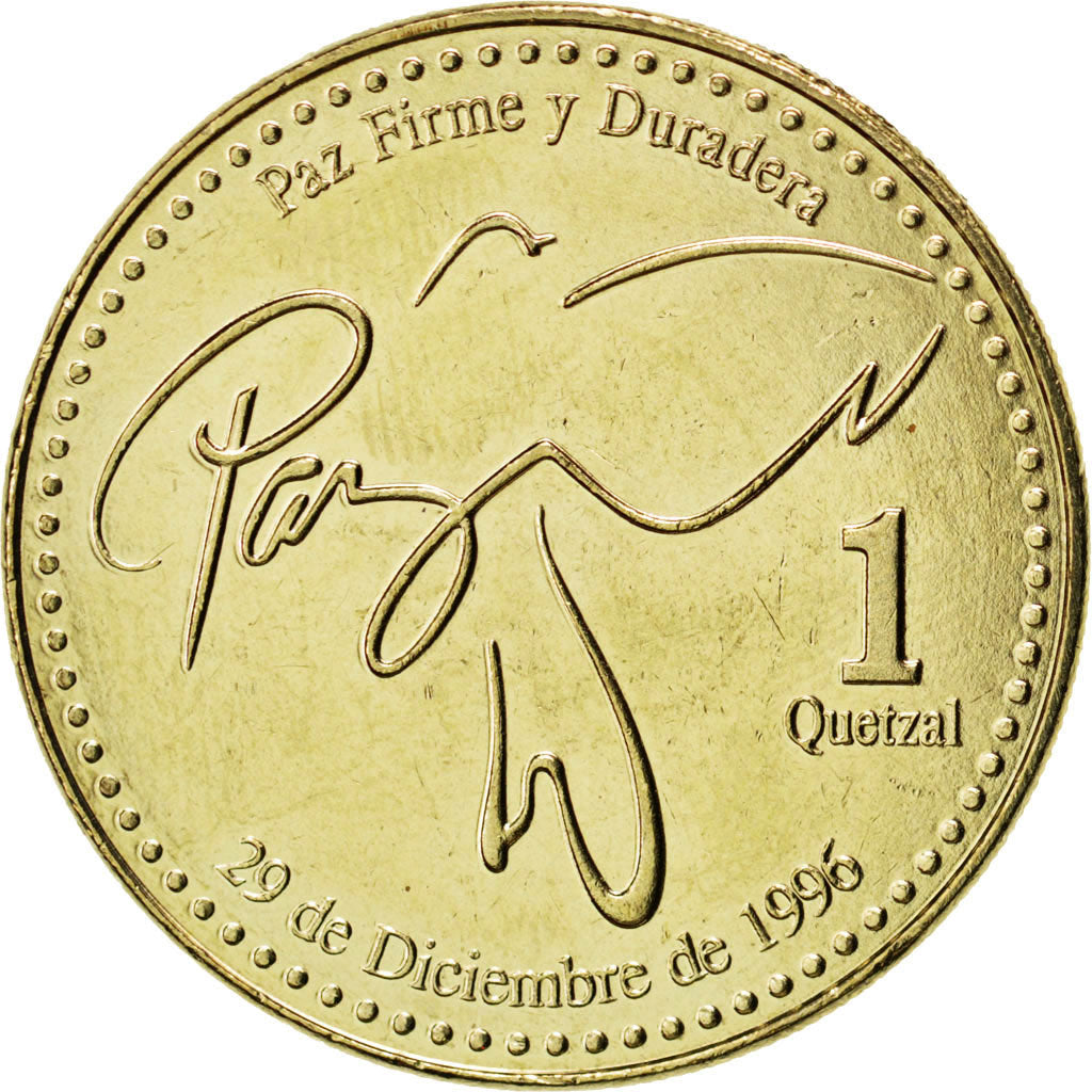 GUATEMALA, Quetzal, 2006, KM #284, MS(63), Nickel-Brass, 29, 11.04