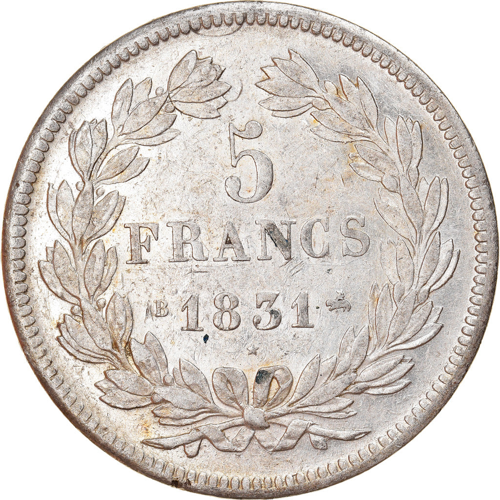 Münze, Frankreich, Louis-Philippe, 5 Francs, 1831, Rouen, SS, Silber, KM:736.2
