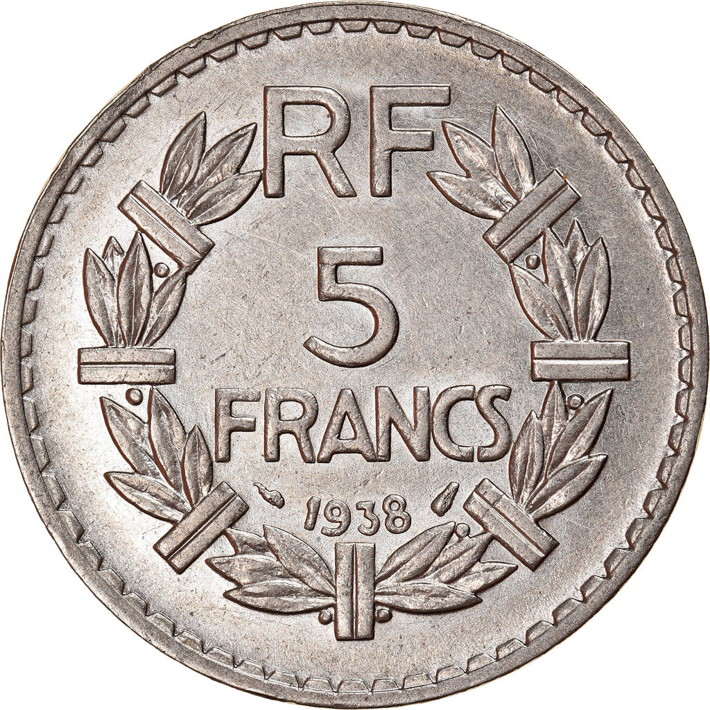 Münze, Frankreich, Lavrillier, 5 Francs, 1938, Paris, SS+, Nickel, KM:888