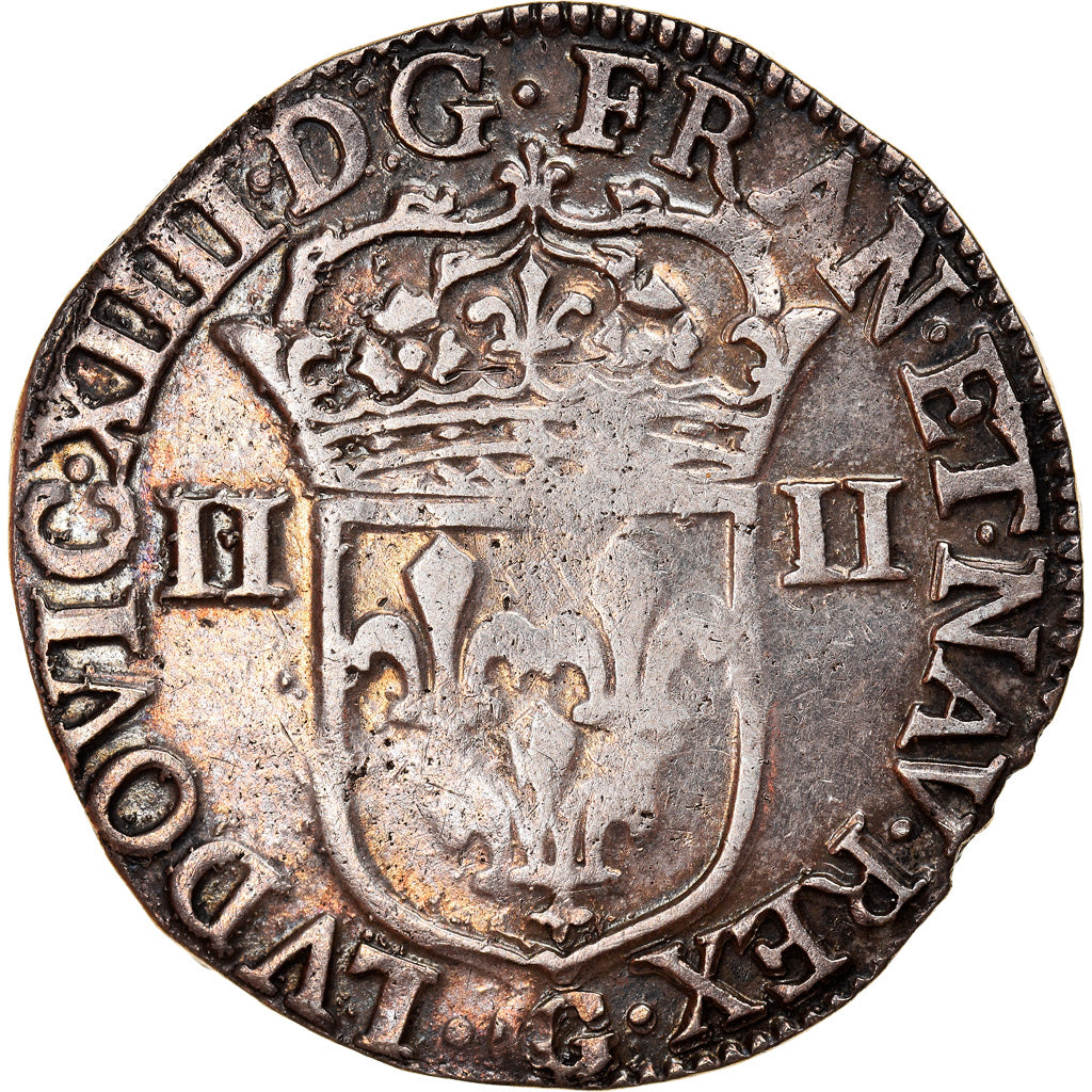 Munten, Frankrijk, Louis XIV, 1/4 Écu, frappé au marteau, 1/4 Ecu, 1644