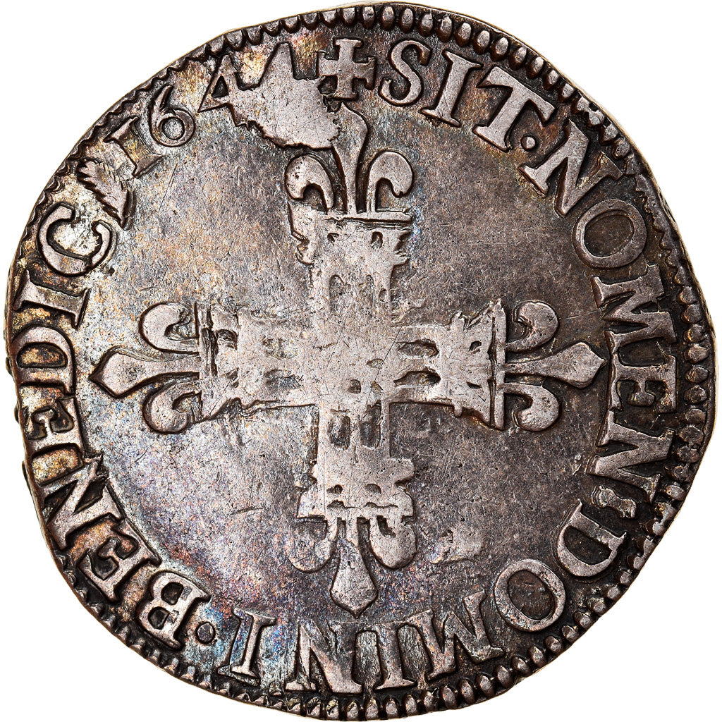 Munten, Frankrijk, Louis XIV, 1/4 Écu, frappé au marteau, 1/4 Ecu, 1644