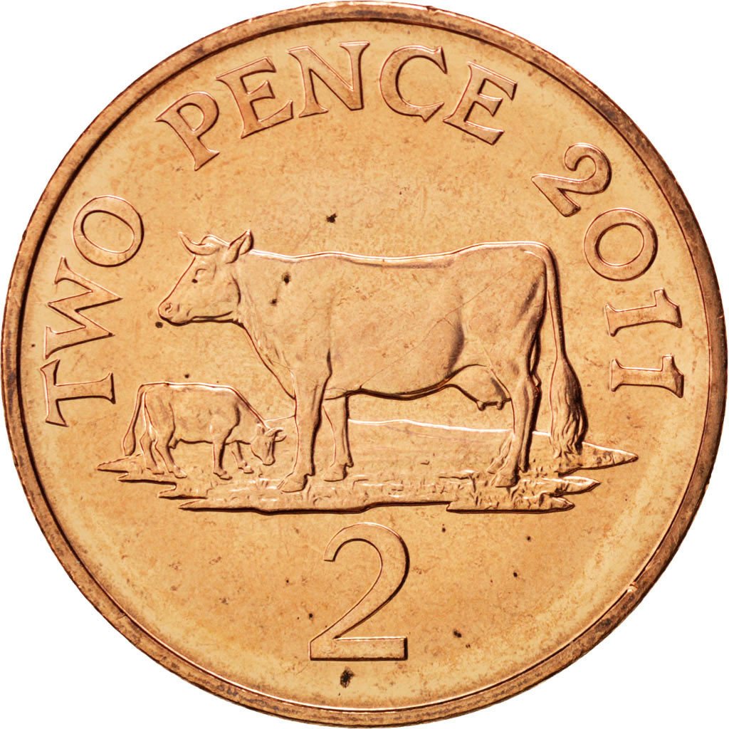 Guernsey, Elizabeth II, 2 Pence, 2011, SPL, Acciaio placcato rame, KM:96