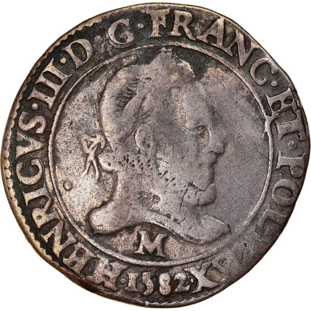 Münze, Frankreich, Henri III, Franc au Col Fraisé, 1582, Toulouse, S+, Silber
