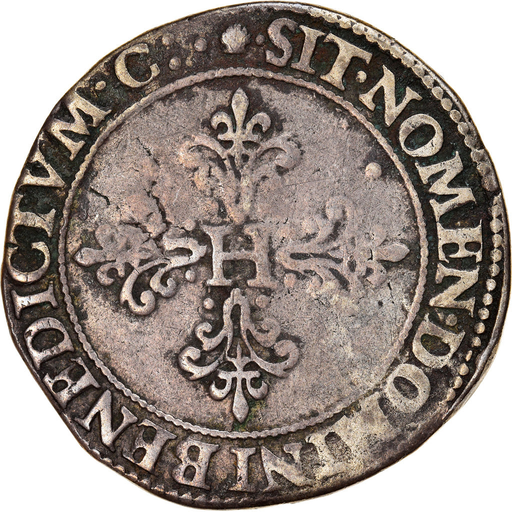 Münze, Frankreich, Henri III, Franc au Col Fraisé, 1582, Toulouse, S+, Silber