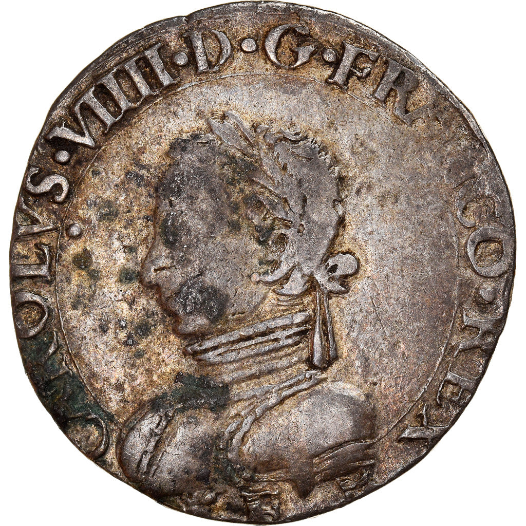 Moneda, Francia, Charles IX, Teston, 1562, Tours, BC+, Plata, Sombart:4602