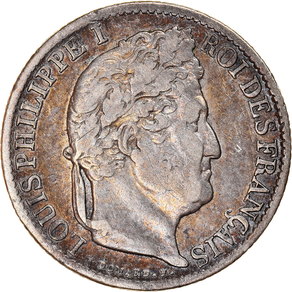Moeda, França, Louis-Philippe, 1/2 Franc, 1834, Nantes, EF(40-45), Prata