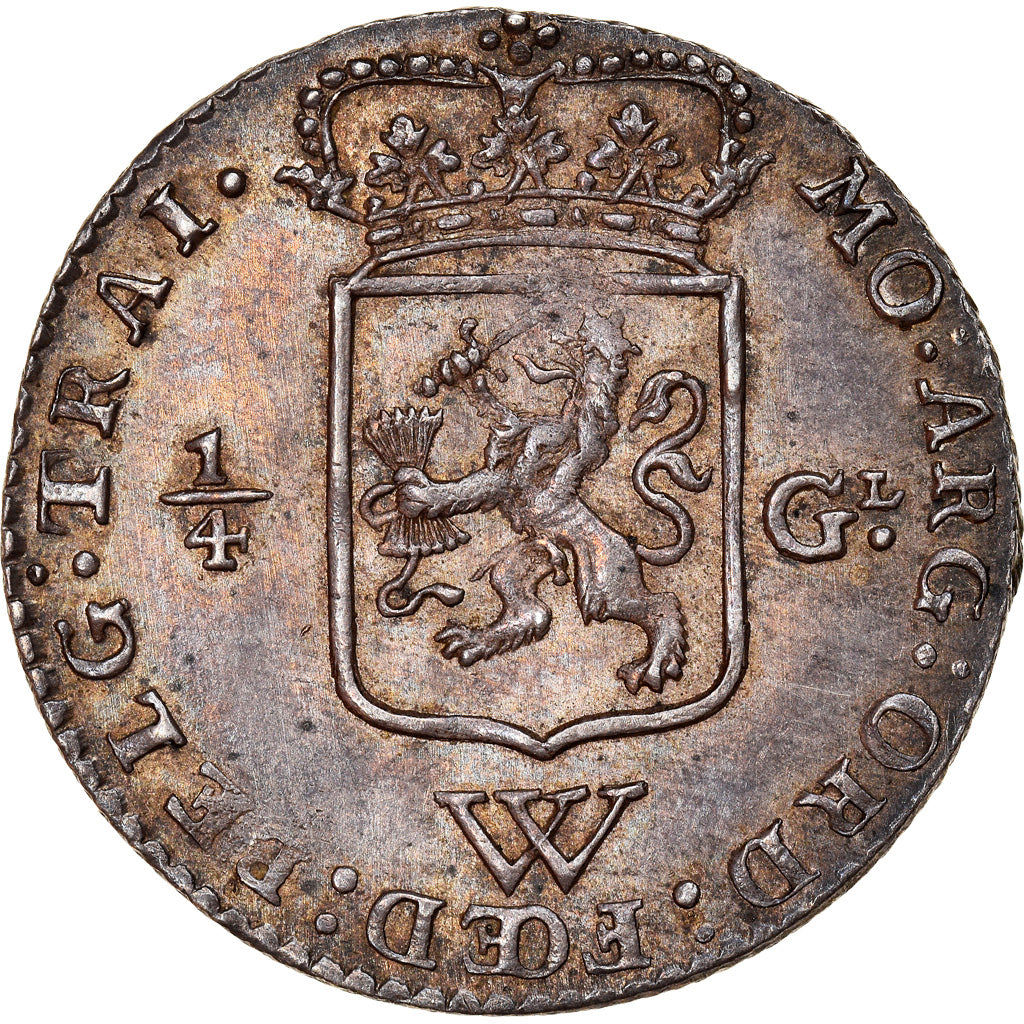 Moneta, Antille olandesi, 1/4 Gulden, 1794, Utrecht, SPL-, Argento