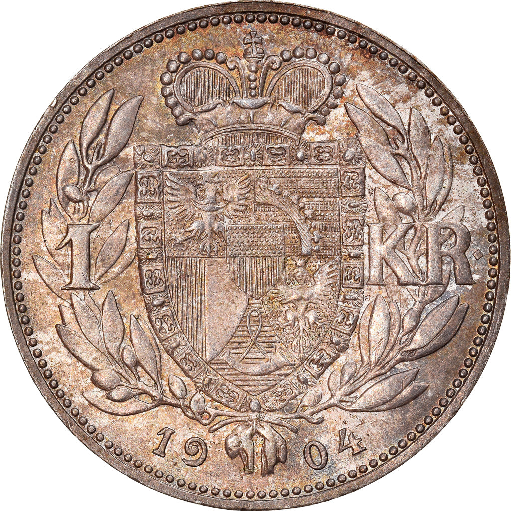 Coin, Liechtenstein, Prince John II, Krone, 1904, AU(55-58), Silver, KM:2