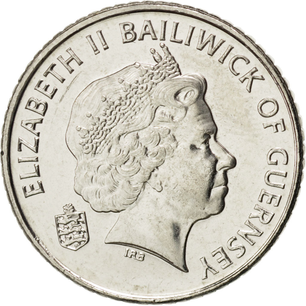 GUERNSEY, 5 Pence, 2010, British Royal Mint, KM #97, MS(63), Copper-Nickel, 18,.