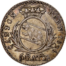 Coin, SWISS CANTONS, BERN, 5 Batzen, 1826, Bern, EF(40-45), Silver, KM:196.1