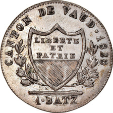 Coin, SWISS CANTONS, VAUD, Batzen-10 Rappen, 1828, AU(50-53), Billon, KM:20