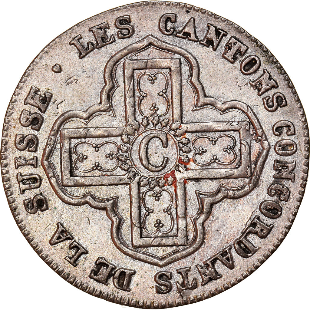 Coin, SWISS CANTONS, VAUD, Batzen-10 Rappen, 1828, AU(50-53), Billon, KM:20