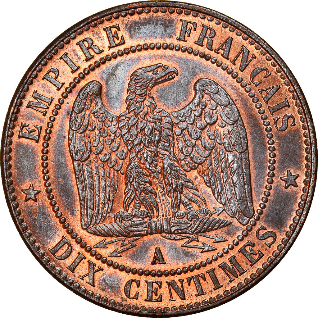 Moneta, Francja, Napoleon III, Napoléon III, 10 Centimes, 1865, Paris