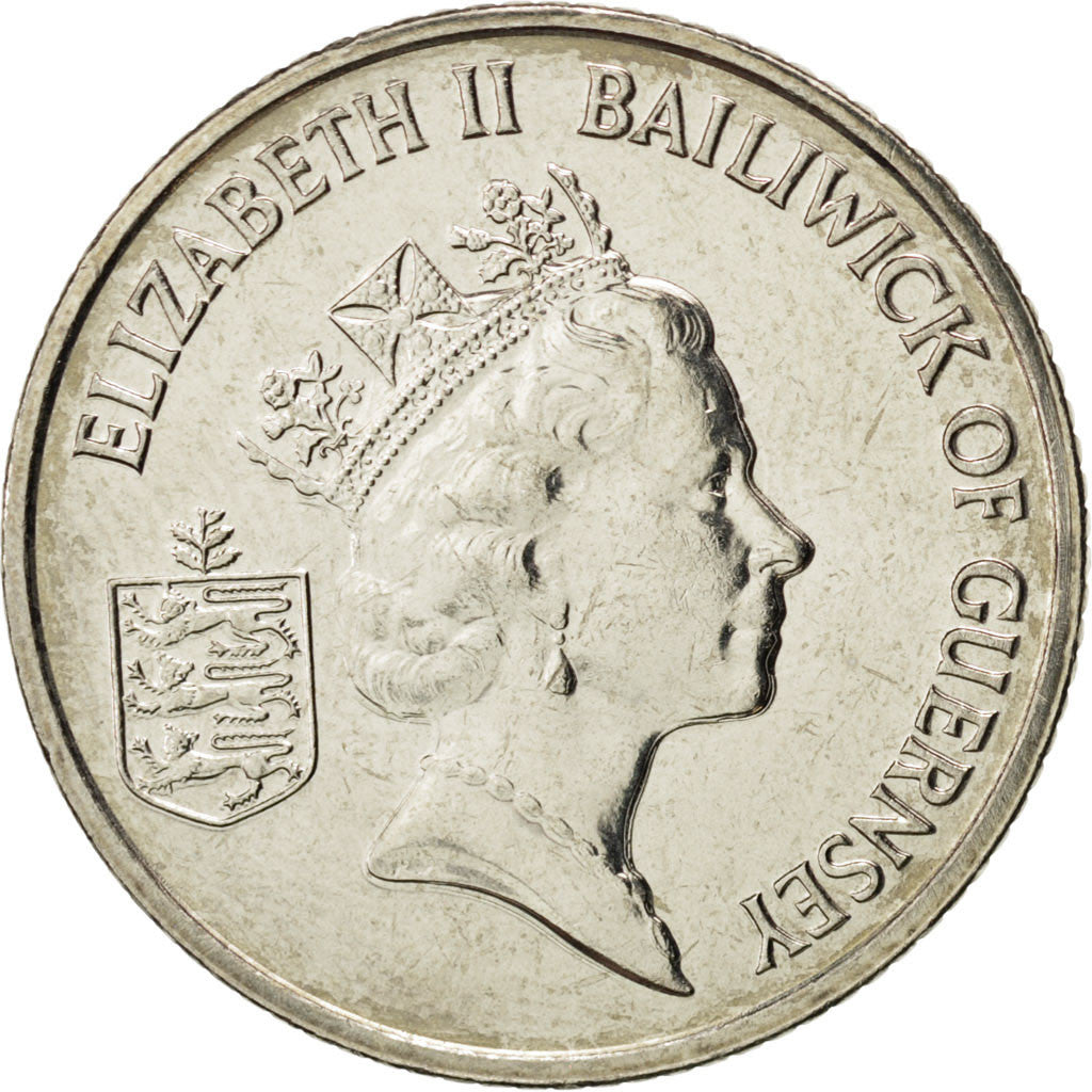 GUERNSEY, 10 Pence, 1992, KM #43.2, MS(63), Copper-Nickel, 24.5, 6.48