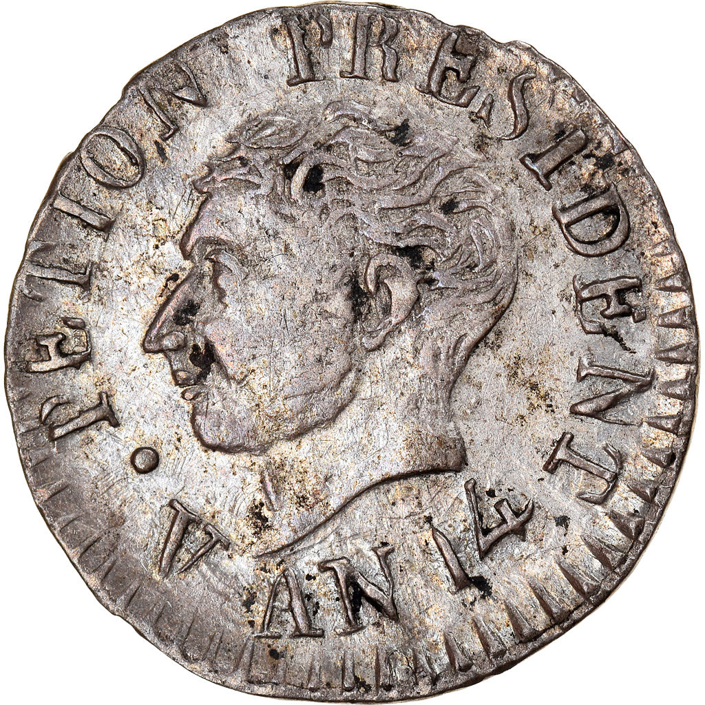 Munten, Haïti, Alexandre Petion, 12 Centimes, An 14 (1817), ZF+, Zilver, KM:14