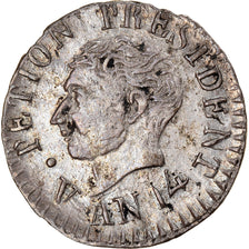 Moneda, Haití, Alexandre Petion, 12 Centimes, An 14 (1817), MBC+, Plata, KM:14