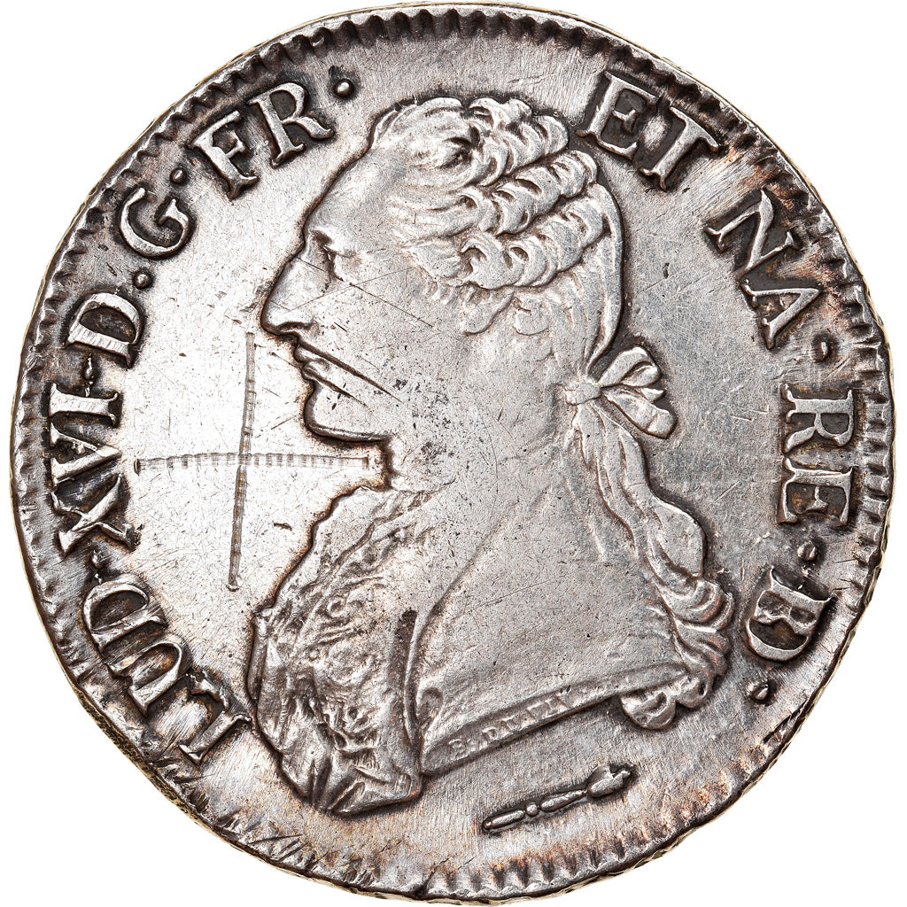 Moneta, Francia, Louis XVI, Écu de Béarn aux branches d'olivier, Ecu, 1785