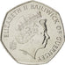 GUERNSEY, 50 Pence, 2008, British Royal Mint, KM #156, MS(63), Copper-Nickel,...