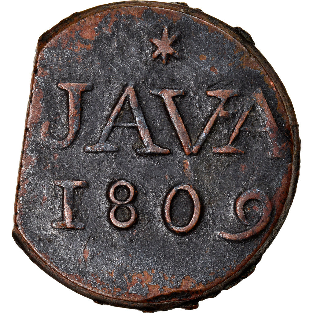 Moneta, INDIE ORIENTALI OLANDESI, JAVA, Louis Napoleon, Duit, 1809, Surabaya