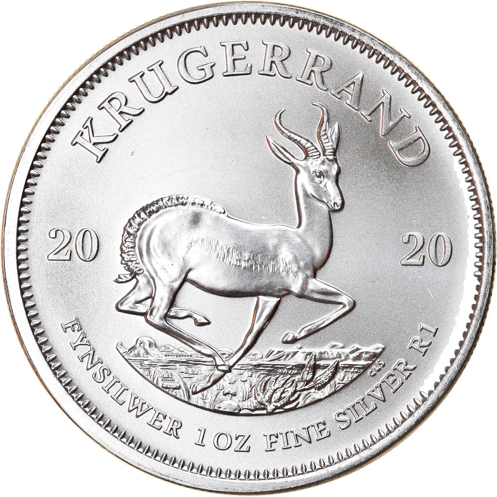 Coin, South Africa, Krügerrand, 1 Oz, 2020, MS(64), Silver