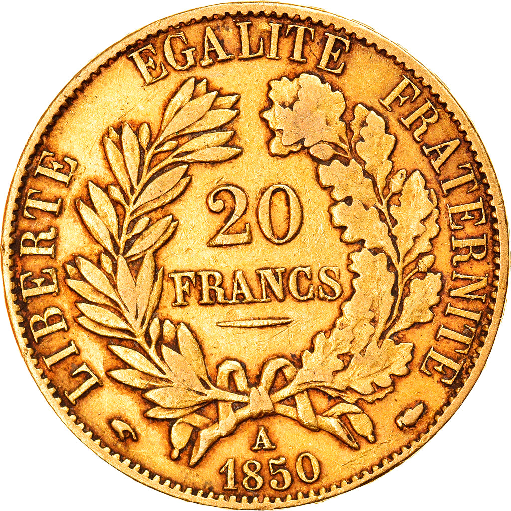 Coin, France, Cérès, 20 Francs, 1850, Paris, EF(40-45), Gold, KM:762