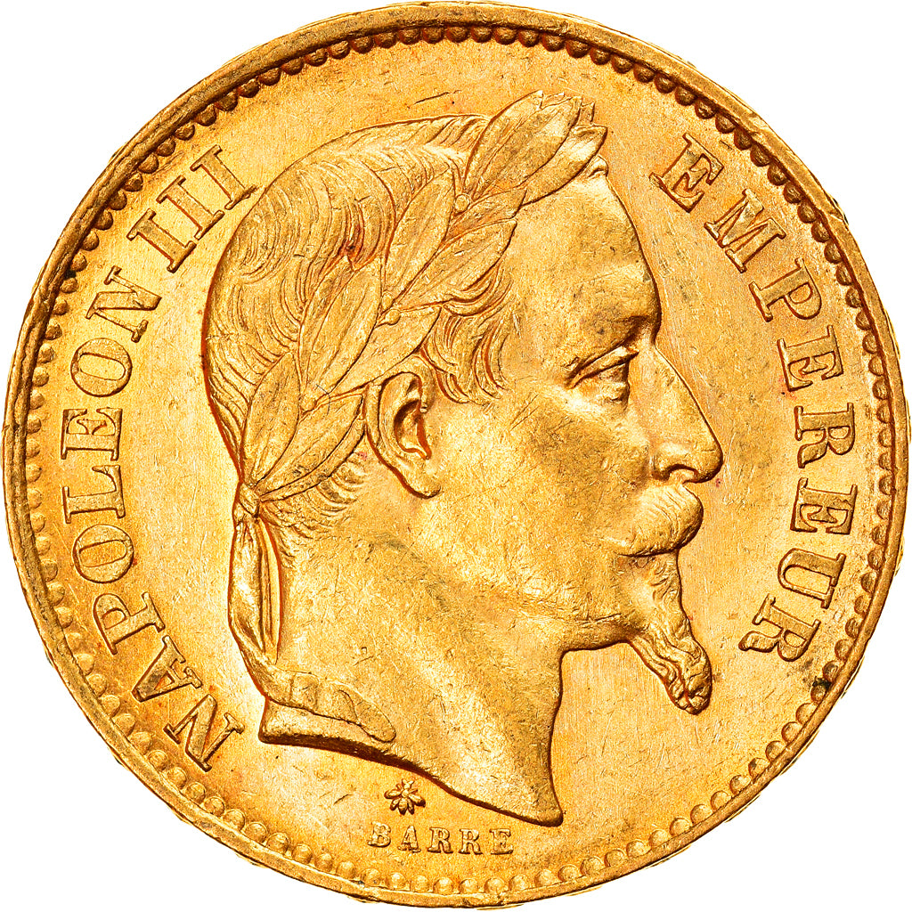 Munten, Frankrijk, Napoleon III, Napoléon III, 20 Francs, 1868, Paris, PR