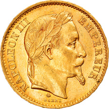 Munten, Frankrijk, Napoleon III, Napoléon III, 20 Francs, 1868, Paris, PR