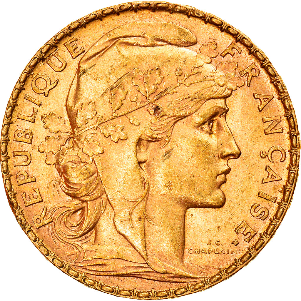 Moneta, Francia, Marianne, 20 Francs, 1905, Paris, BB+, Oro, KM:847