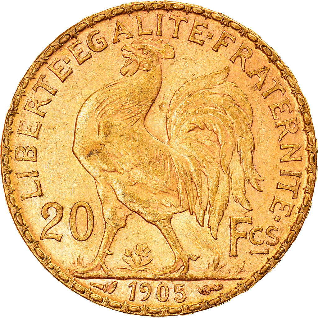 Moneta, Francia, Marianne, 20 Francs, 1905, Paris, BB+, Oro, KM:847