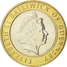 GUERNSEY, 2 Pounds, 1998, British Royal Mint, KM #83, MS(63), Bi-Metallic,...