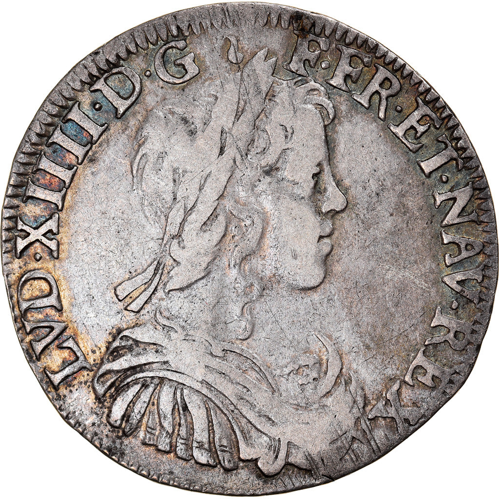 Moneta, Francia, Louis XIV, 1/2 Écu à la mèche longue, 1/2 Ecu, 1654