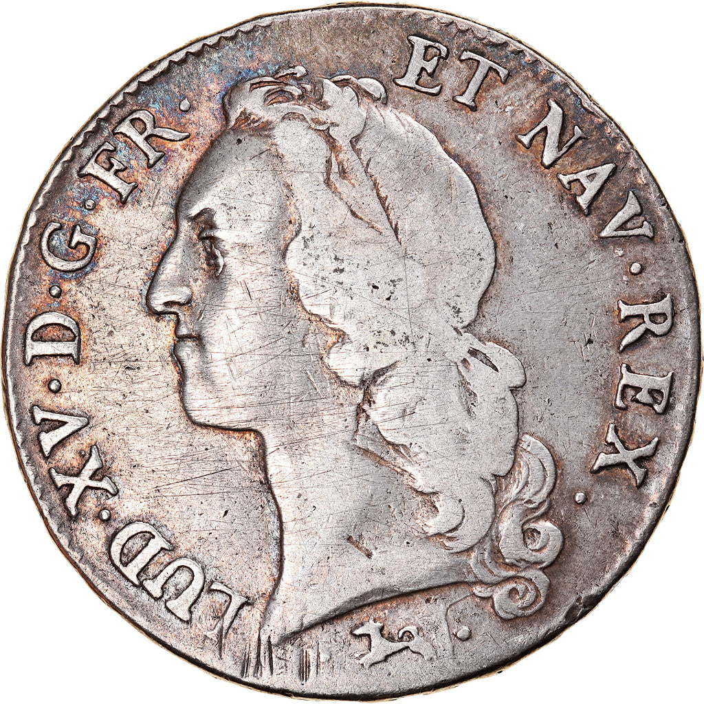 Coin, France, Louis XV, Écu au bandeau, Ecu, 1744, Bayonne, VF(30-35), Silver