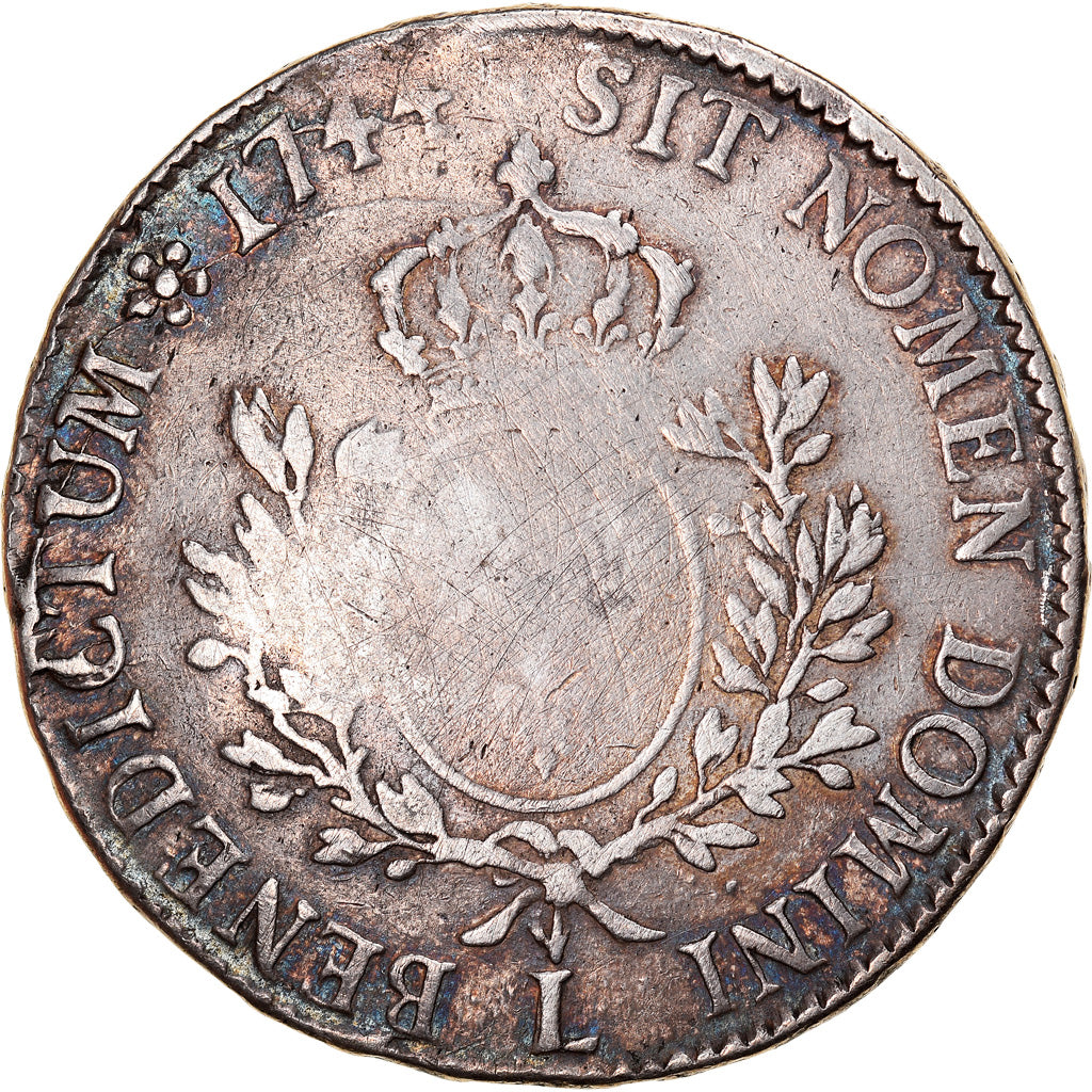 Coin, France, Louis XV, Écu au bandeau, Ecu, 1744, Bayonne, VF(30-35), Silver