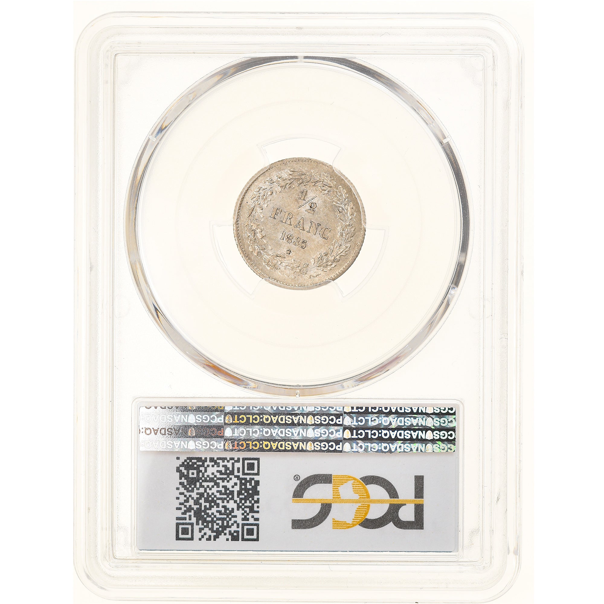 Coin, Belgium, Leopold I, 1/2 Franc, 1835, Brussels, PCGS, MS64, MS(64), Silver