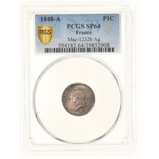 Coin, France, Dupré, Centime, 1848, Paris, ESSAI, PCGS, SP64, MS(64), Silver