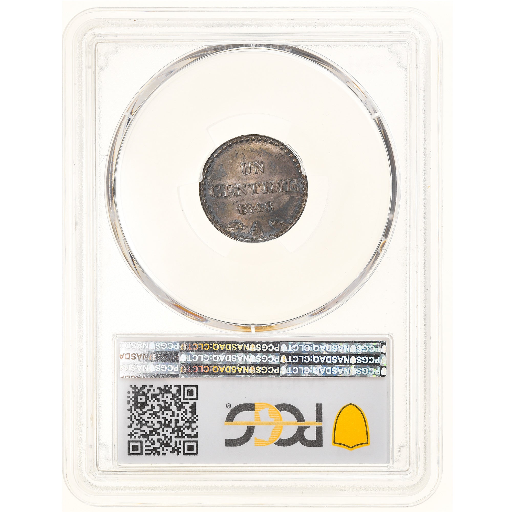 Coin, France, Dupré, Centime, 1848, Paris, ESSAI, PCGS, SP64, MS(64), Silver