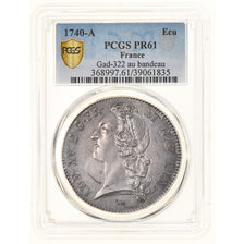 Coin, France, Louis XV, Écu au bandeau, Ecu, 1740, Paris, Pré-série sur flan