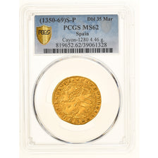 Moneda, España, Pedro I, Dobla de 35 maravedis, Seville, PCGS, MS62, EBC+, Oro