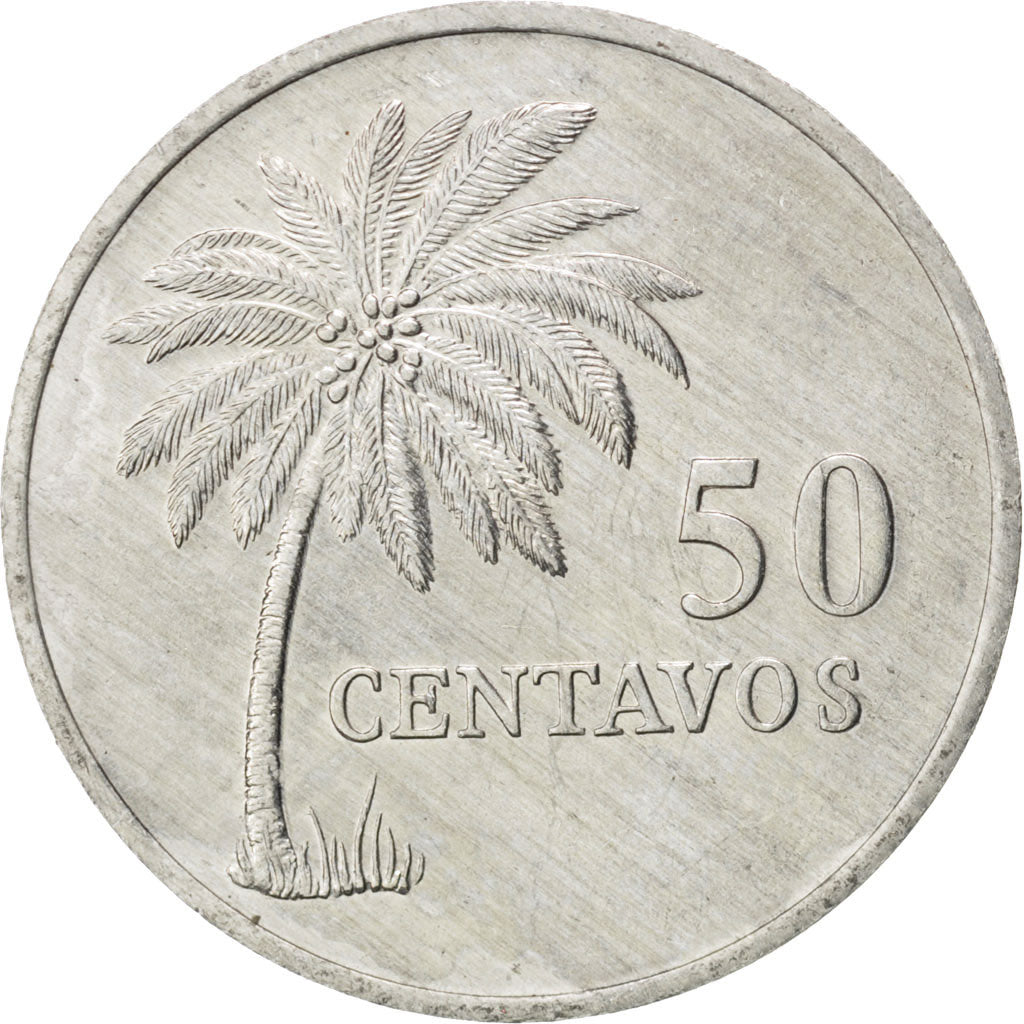 GUINEA-BISSAU, 50 Centavos, 1977, KM #17, AU(55-58), Aluminum, 2.18