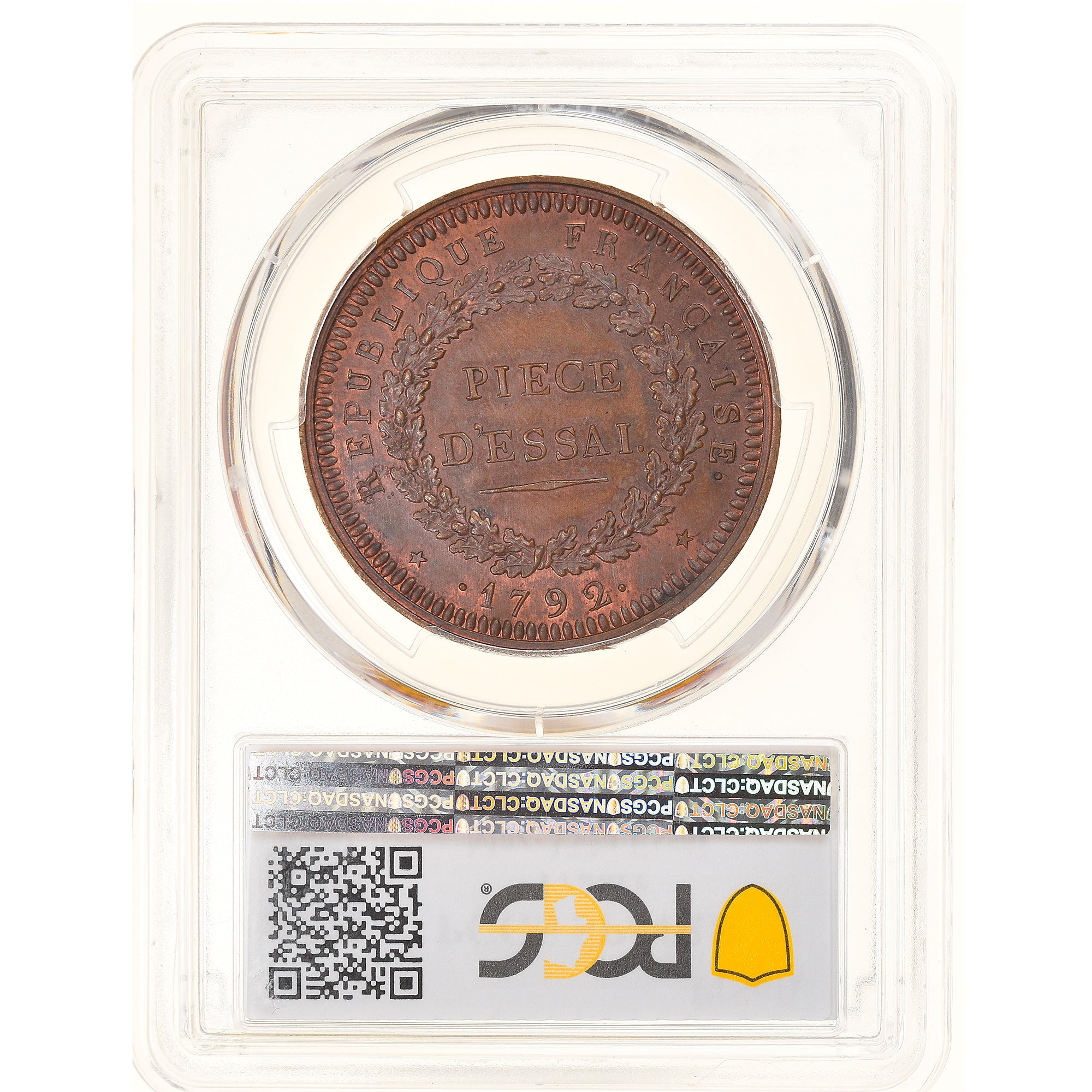 Coin, France, Convention, 1/2 Ecu, 1792, Essai en bronze, PCGS, SP64RB, MS(64)