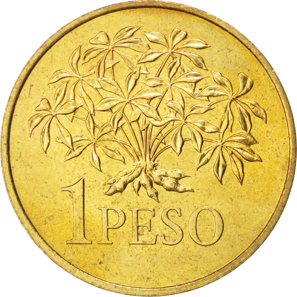 GUINEA-BISSAU, Peso, 1977, KM #18, MS(63), Aluminum-Bronze, 3.98