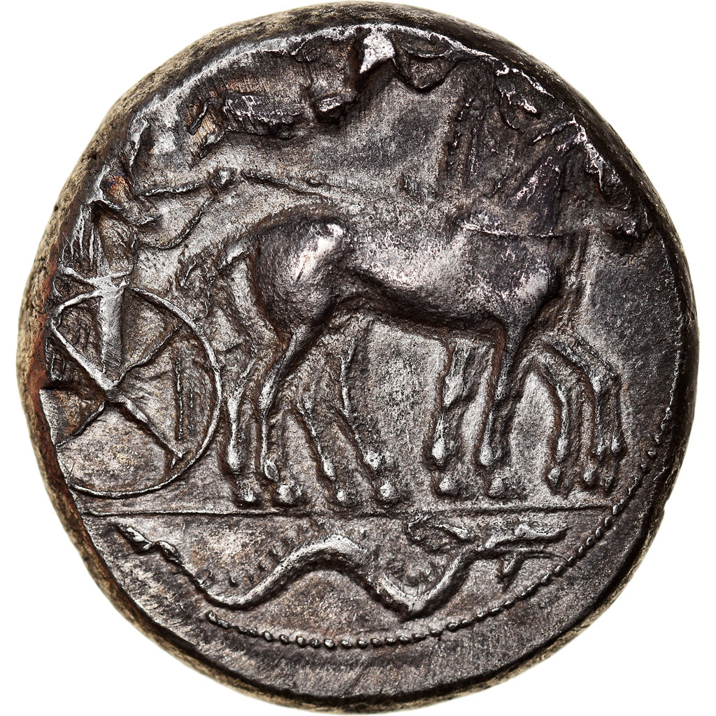 Coin, Sicily, Syracuse, Second Democracy, Tetradrachm, 450-440 BC, AU(55-58)