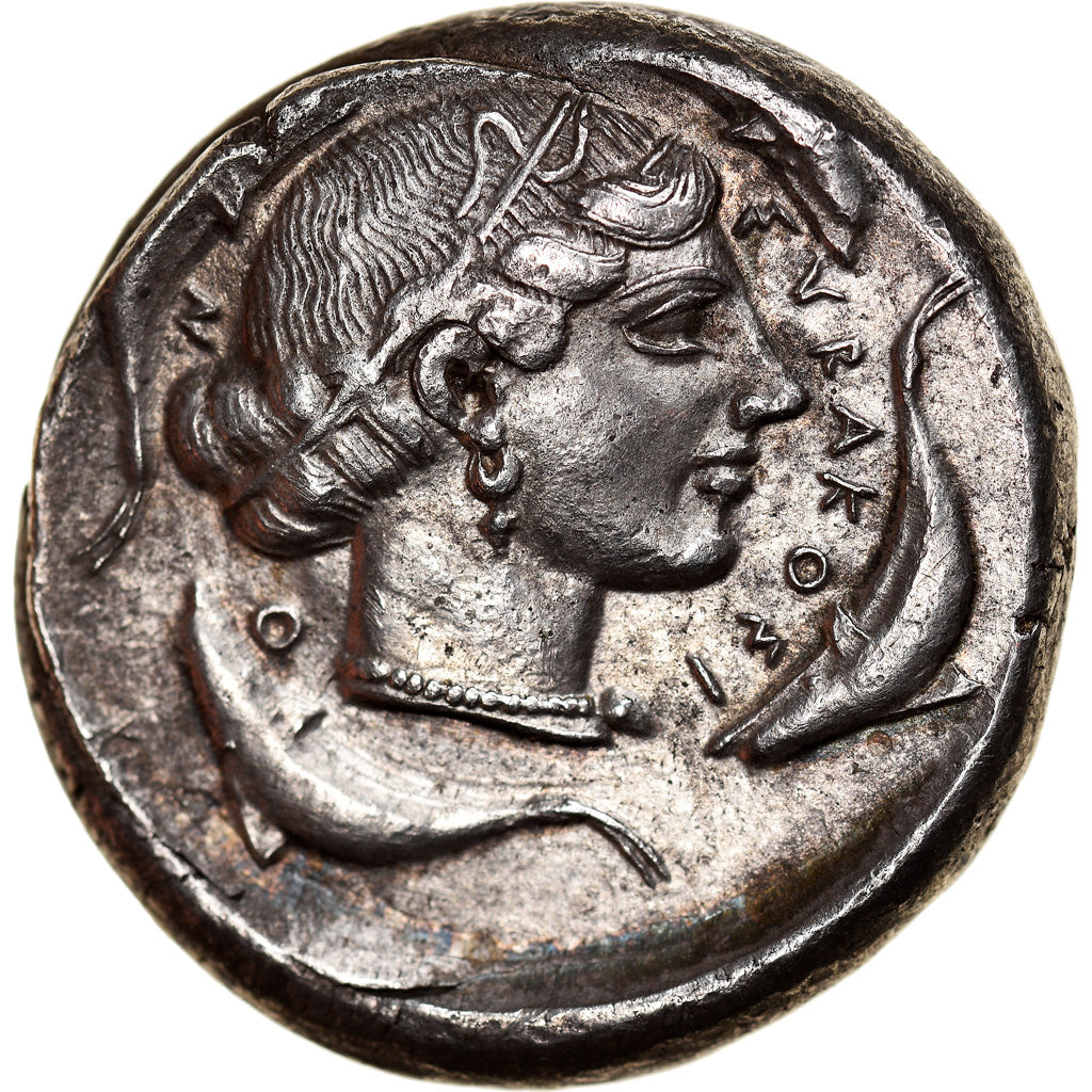 Coin, Sicily, Syracuse, Second Democracy, Tetradrachm, 450-440 BC, AU(55-58)