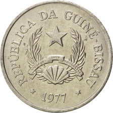 GUINEA-BISSAU, 5 Pesos, 1977, KM #20, MS(63), Copper-Nickel, 7.95