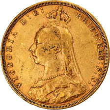 Coin, Great Britain, Victoria, Sovereign, 1892, London, EF(40-45), Gold, KM:767