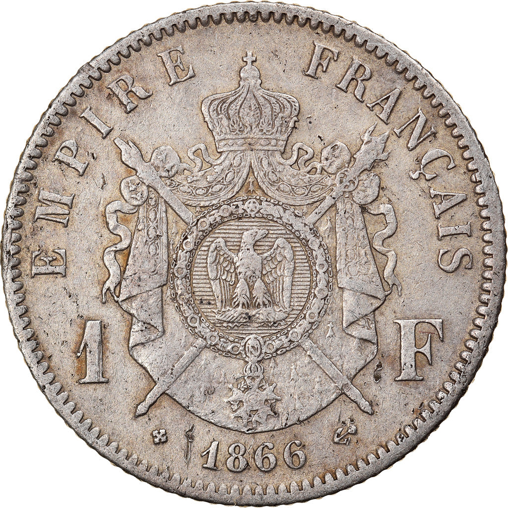 Moneda, Francia, Napoleon III, Napoléon III, Franc, 1866, Strasbourg, MBC