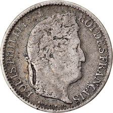 Coin, France, Louis-Philippe, 1/2 Franc, 1845, Lille, VF(20-25), Silver