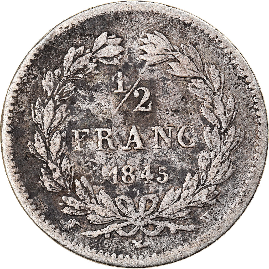 Coin, France, Louis-Philippe, 1/2 Franc, 1845, Lille, VF(20-25), Silver